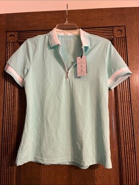 Maelreg Mint Zip Polo - Women's Short Sleeve Top